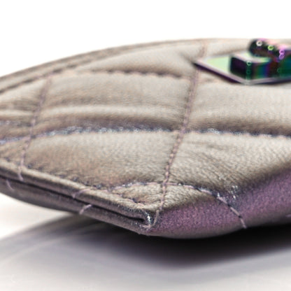 Chanel Iridescent Lambskin Quilted Reissue Card Holder Light Purple 5 of 11