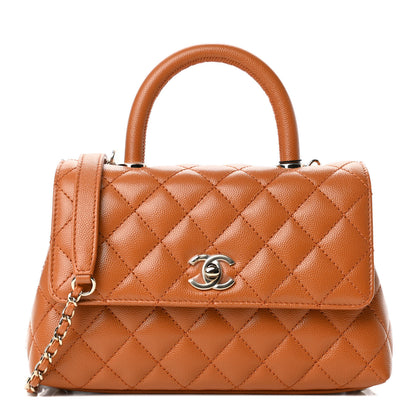 Chanel Caviar Quilted Mini Coco Handle Flap Light Brown 1 of 4