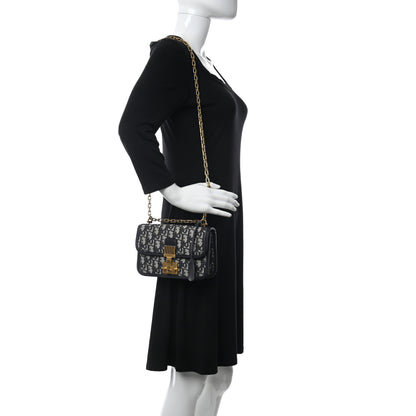 Christian Dior Oblique Small DiorAddict Flap Bag Navy Blue 2 of 11