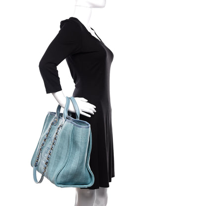 Chanel Mixed Fibers Striped Medium Deauville Tote Blue 3 of 11