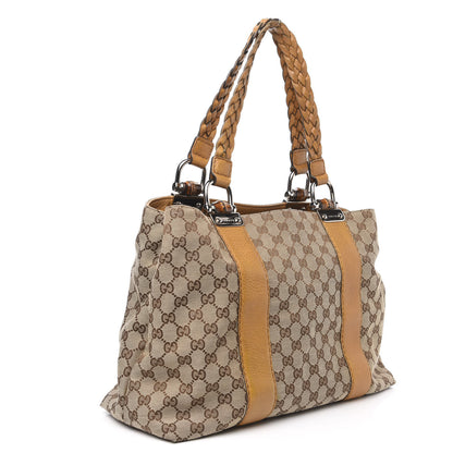 Gucci Monogram Medium Bamboo Bar Tote Yellow 2 of 11