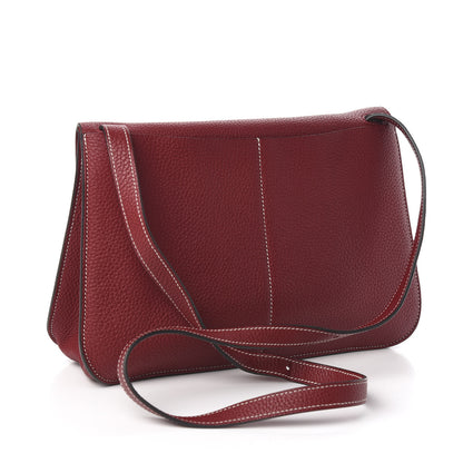 Hermes Taurillon Clemence Halzan 31 GM Rouge Grenat 5 of 11