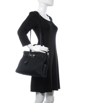 Hermes Military Toile Vache Hunter Herbag Zip PM 31 Black 2 of 11