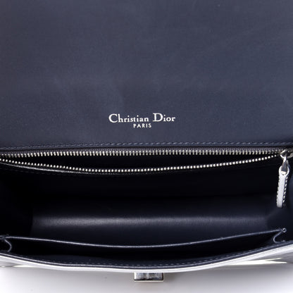 Christian Dior Metallic Patent Micro-Cannage Medium Diorama Flap Bag Silver 5 of 9