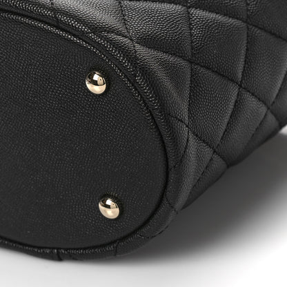 Chanel Caviar Quilted Small Top Handle Vanity Case With Chain Black 9 of 9