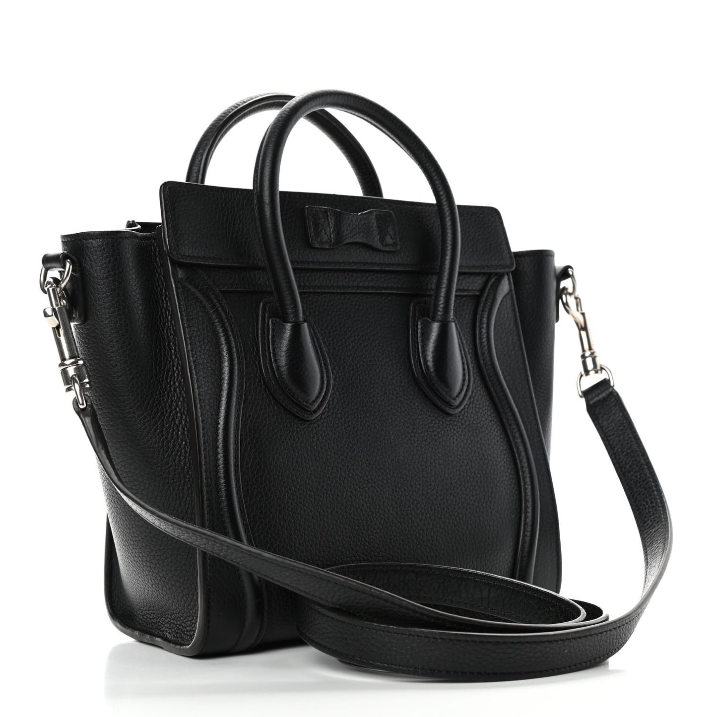 Drummed Calfskin Nano Luggage Black