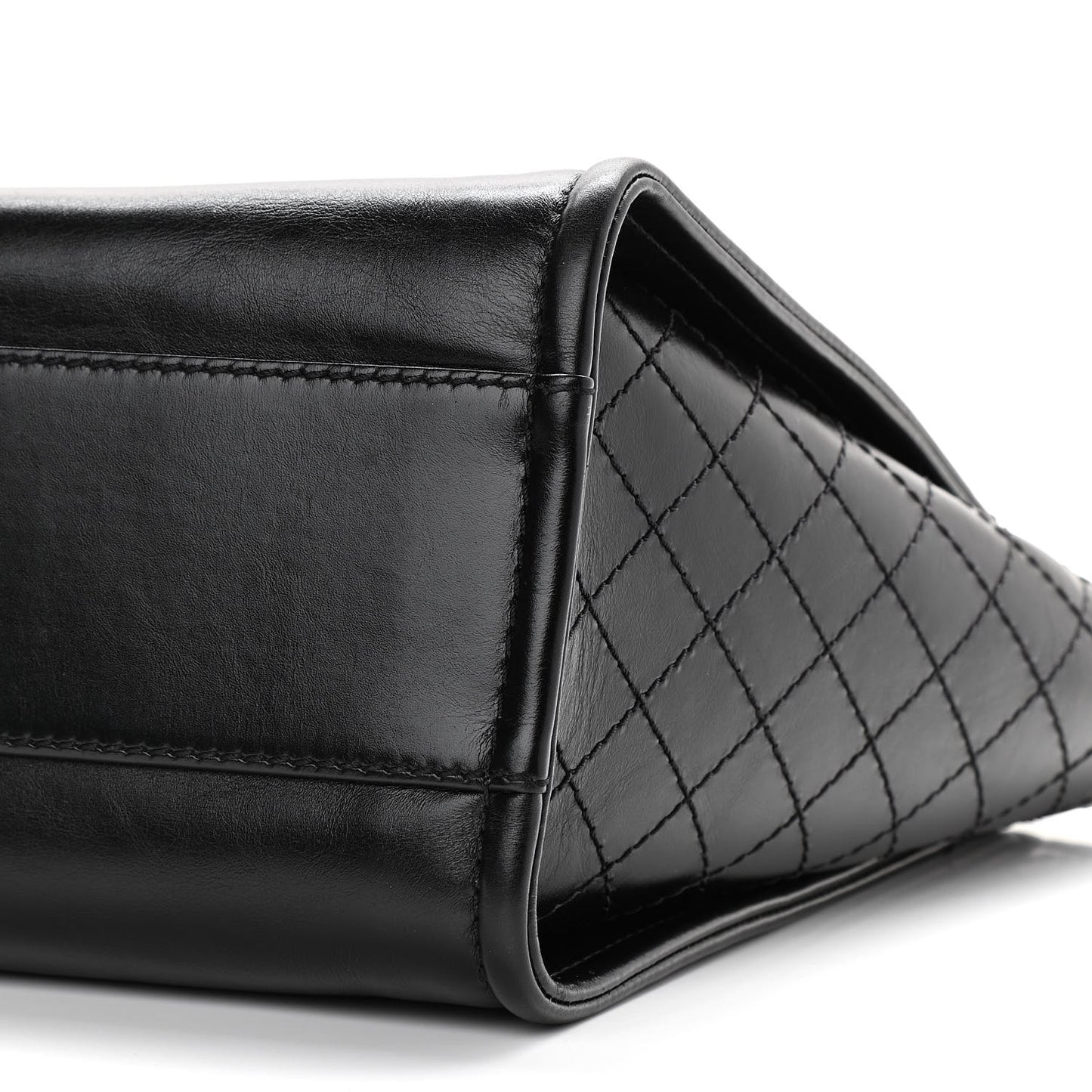 Aged Calfskin Small Charms Deauville Tote Black