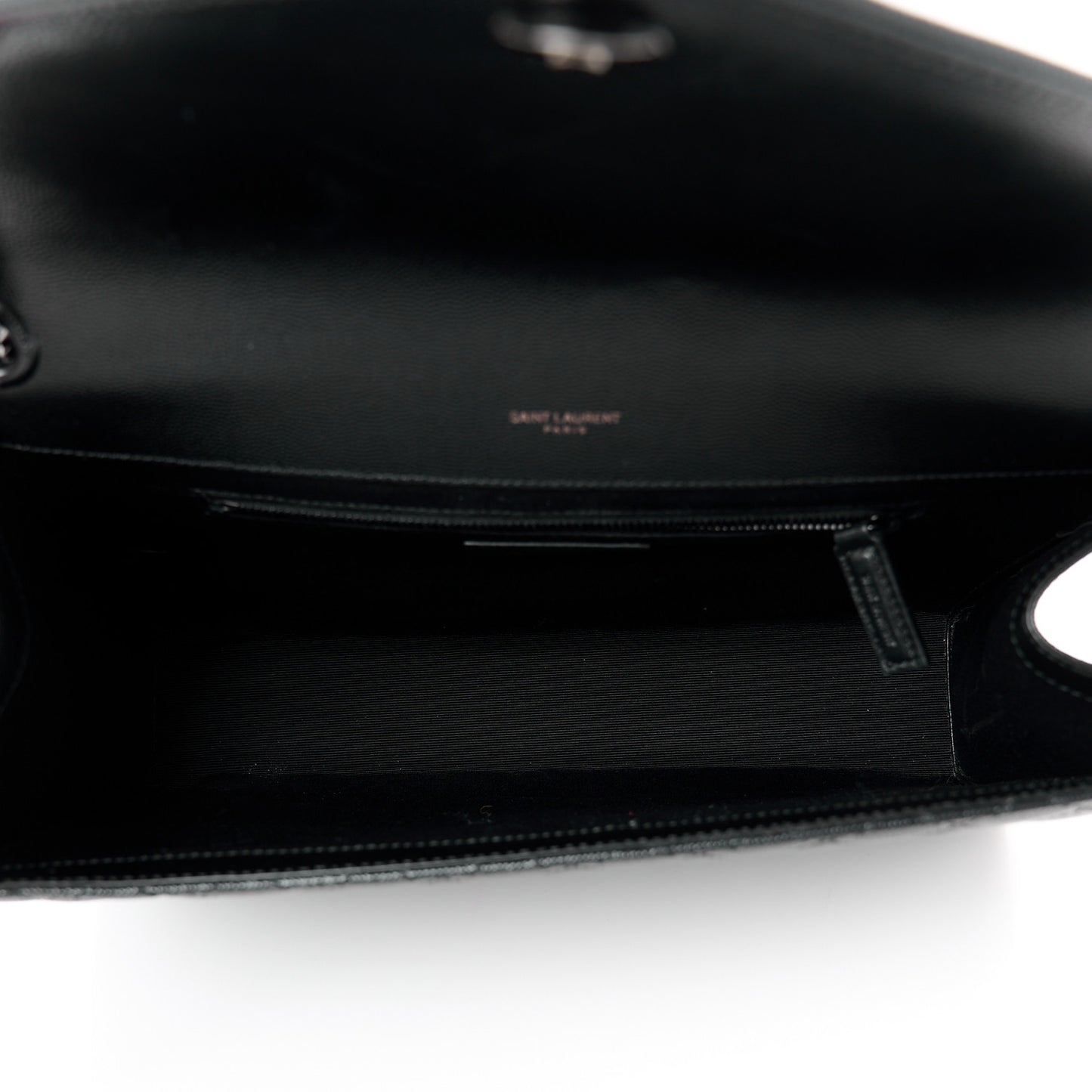 Grain De Poudre Textured Mixed Matelasse Large Triquilt Monogram Monochrome Satchel Black