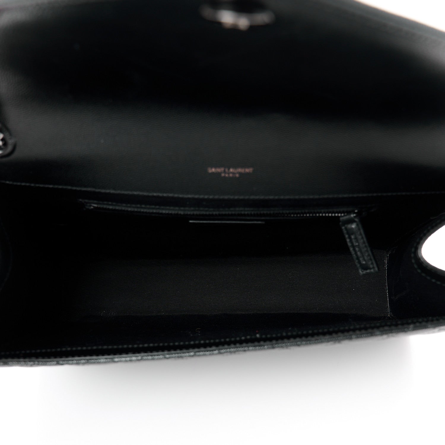 Saint Laurent Grain De Poudre Textured Mixed Matelasse Large Triquilt Monogram Monochrome Satchel Black 5 of 11
