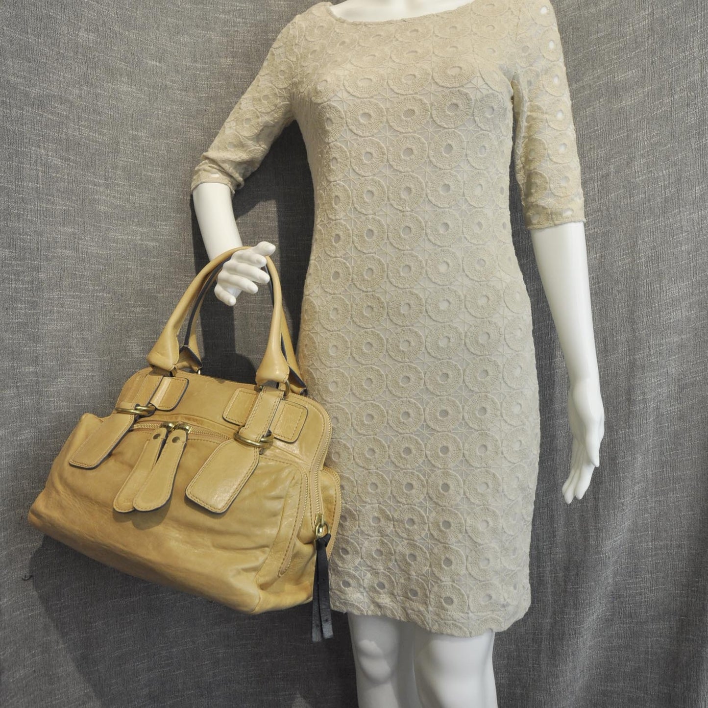 Lambskin Quilted Large Bay Tote Tan