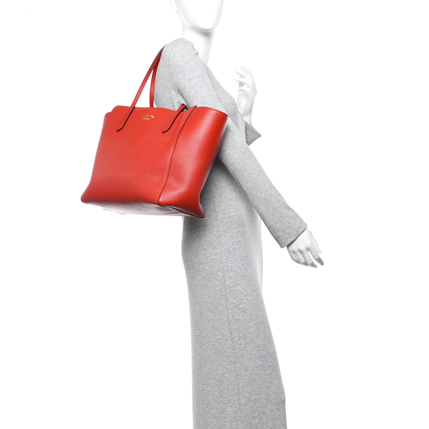 Gucci Dollar Calfskin Medium Swing Tote Red 2 of 11