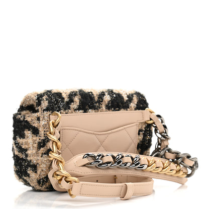 Chanel Tweed Quilted Chanel 19 Waist Bag Beige Black 2 of 9