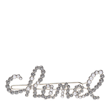 Chanel Metal Glass Swirling Pearls Hair Clip Gold 1 of 3