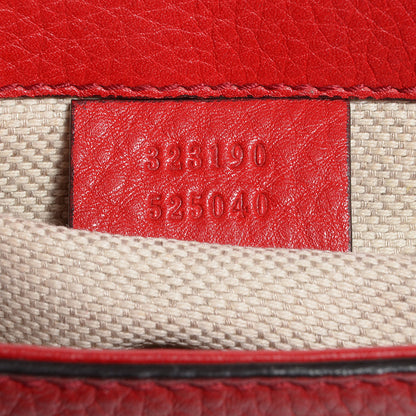 Gucci Pebbled Calfskin Small Soho Flap Crossbody Red 7 of 7