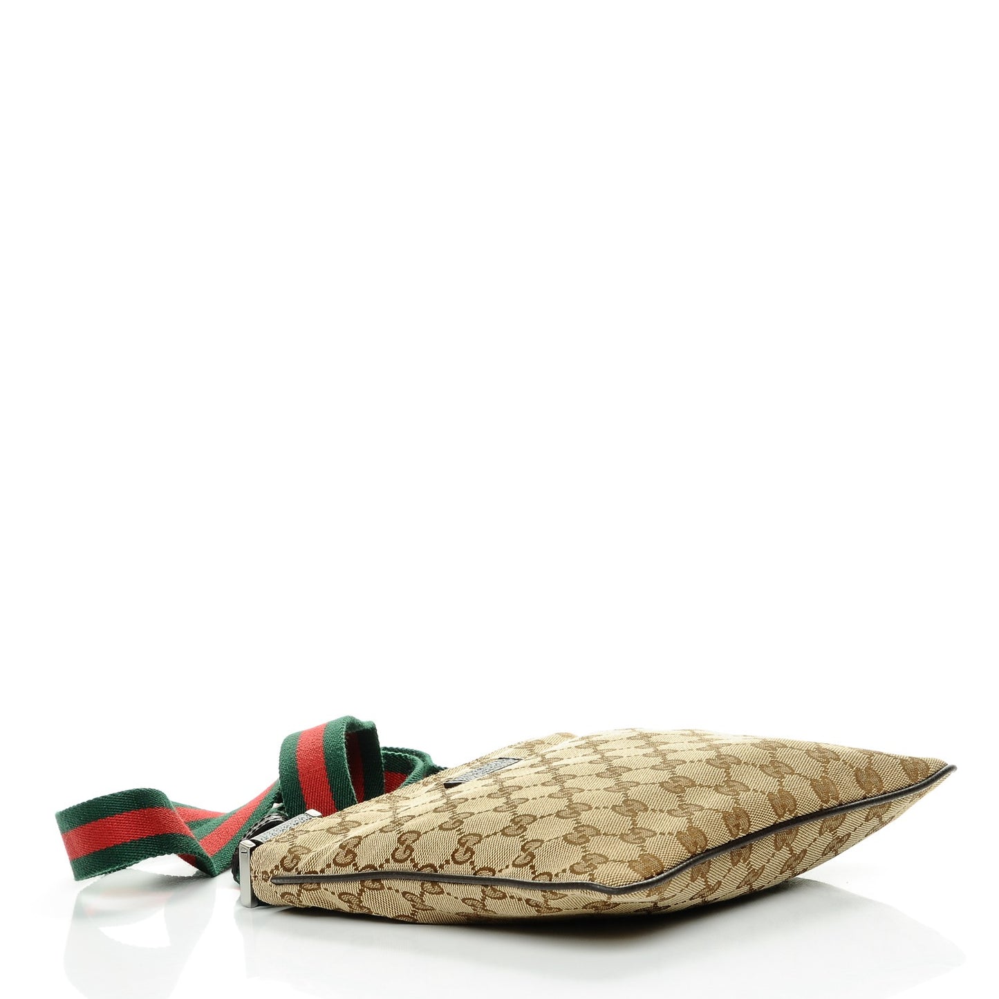 Monogram Web Small Flat Messenger Bag Dark Brown