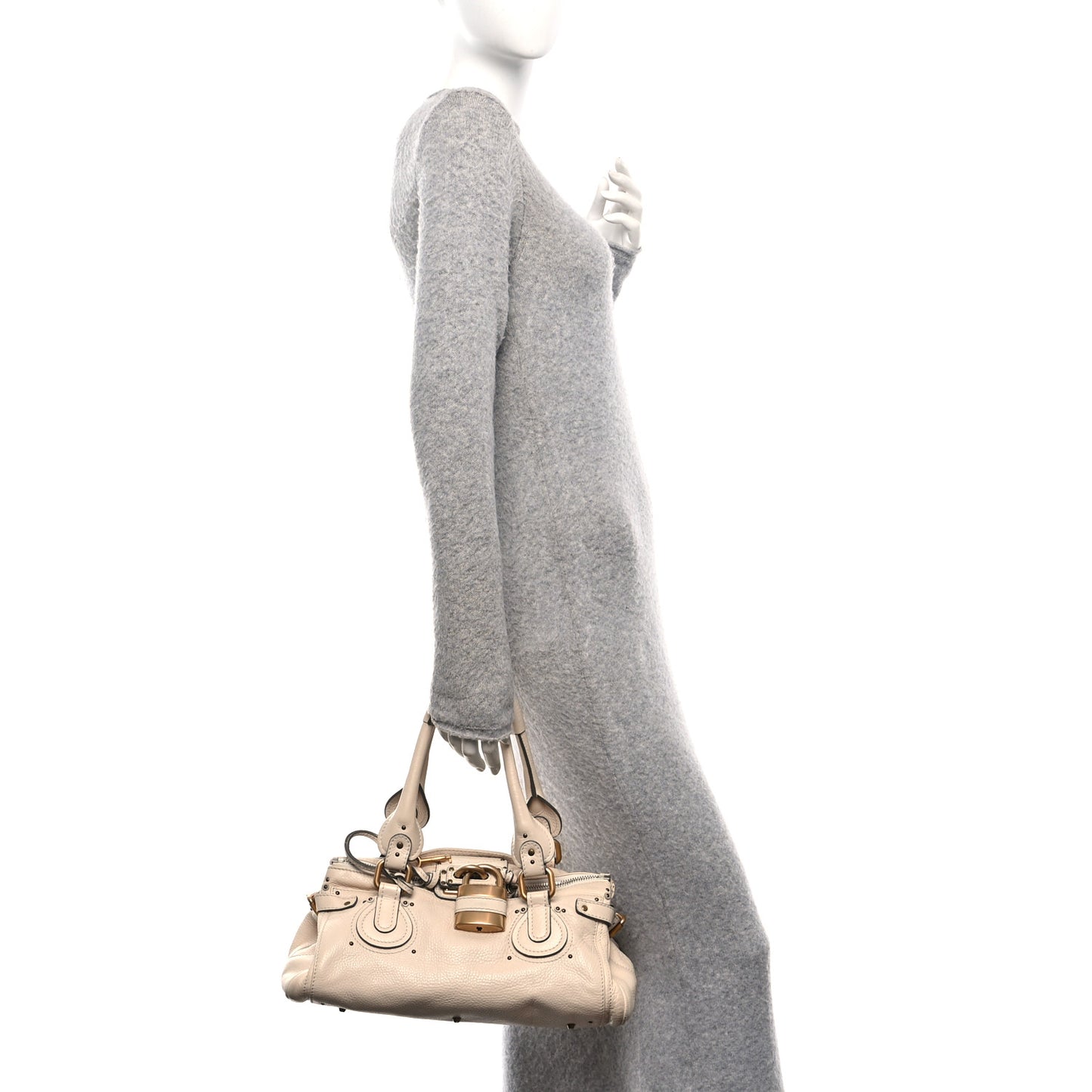 Calfskin Medium Paddington Satchel Ivory