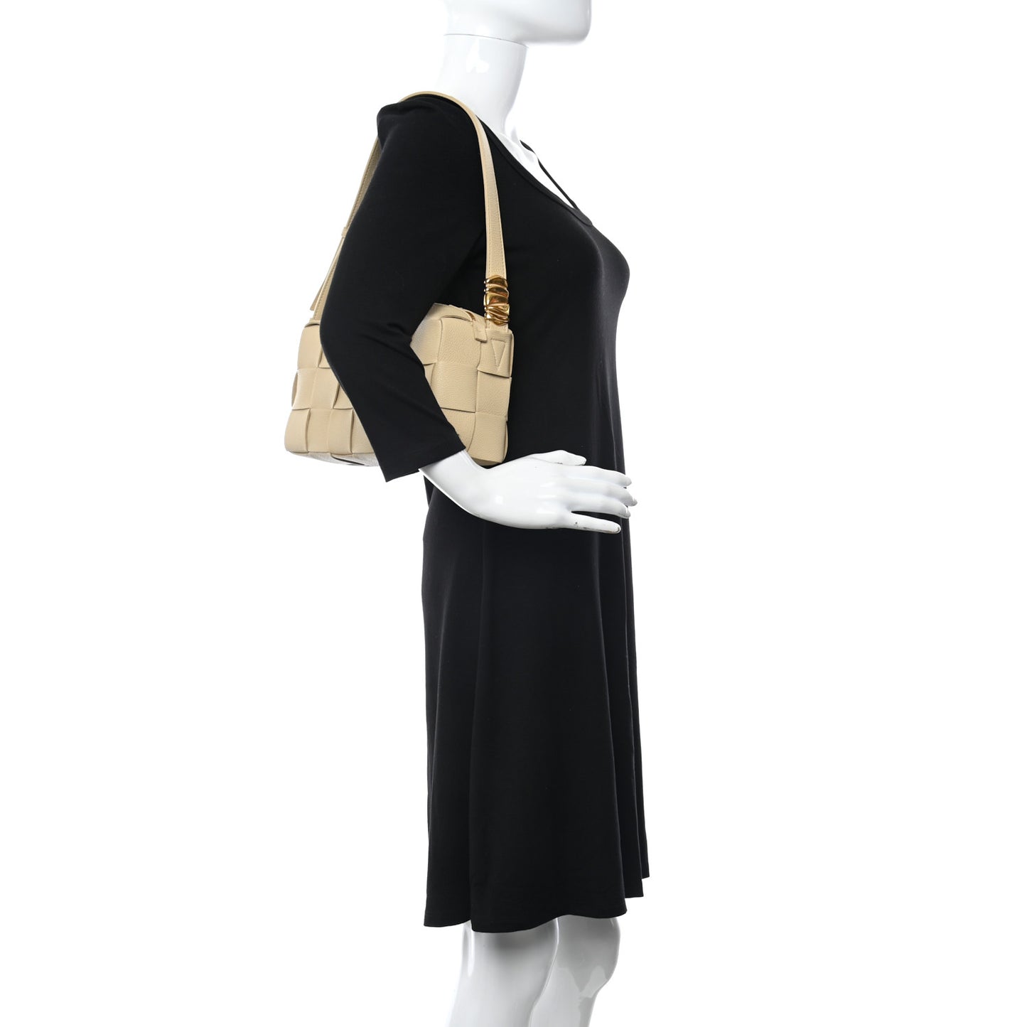 Grained Calfskin Maxi Intrecciato Cassette Crossbody Bag Porridge