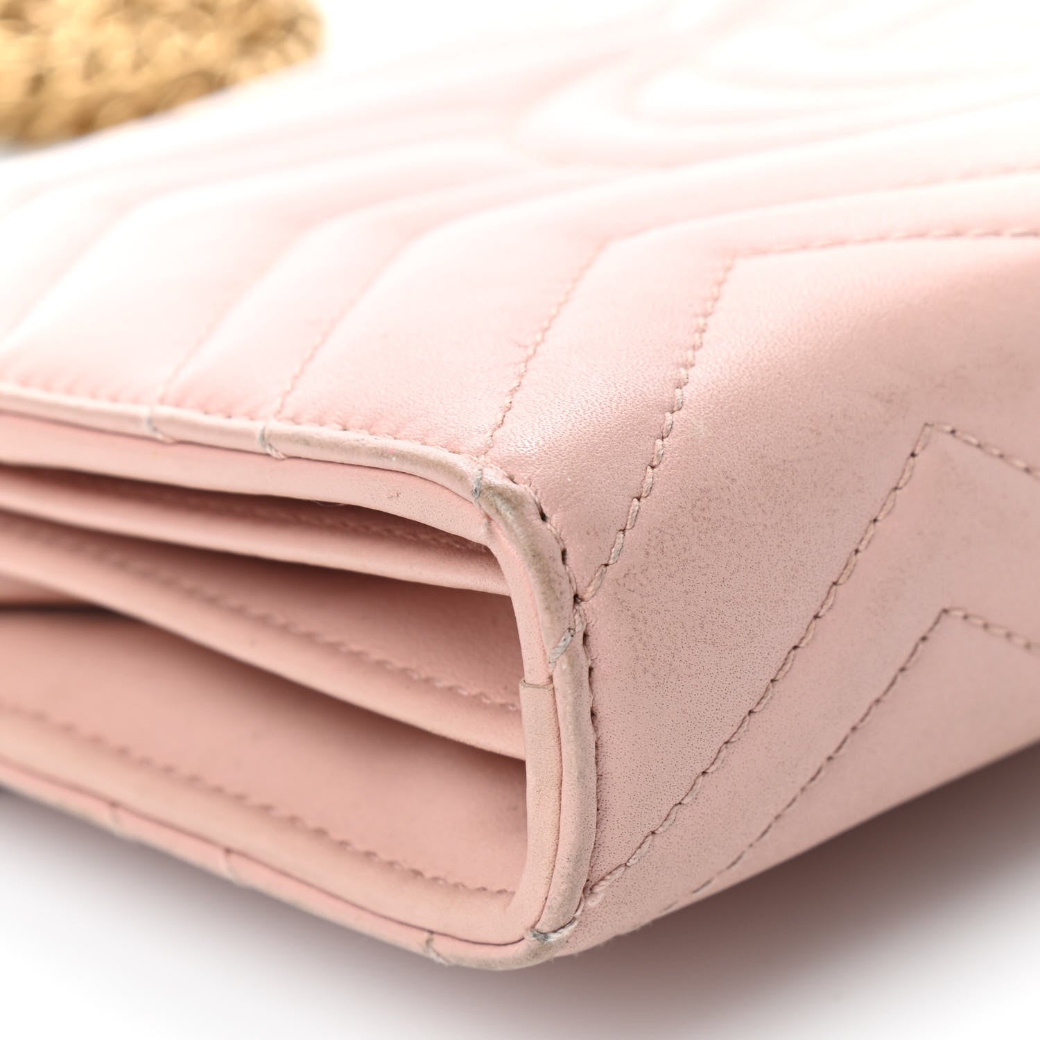 Gucci Calfskin Matelasse GG Marmont Chain Wallet Perfect Pink 7 of 10