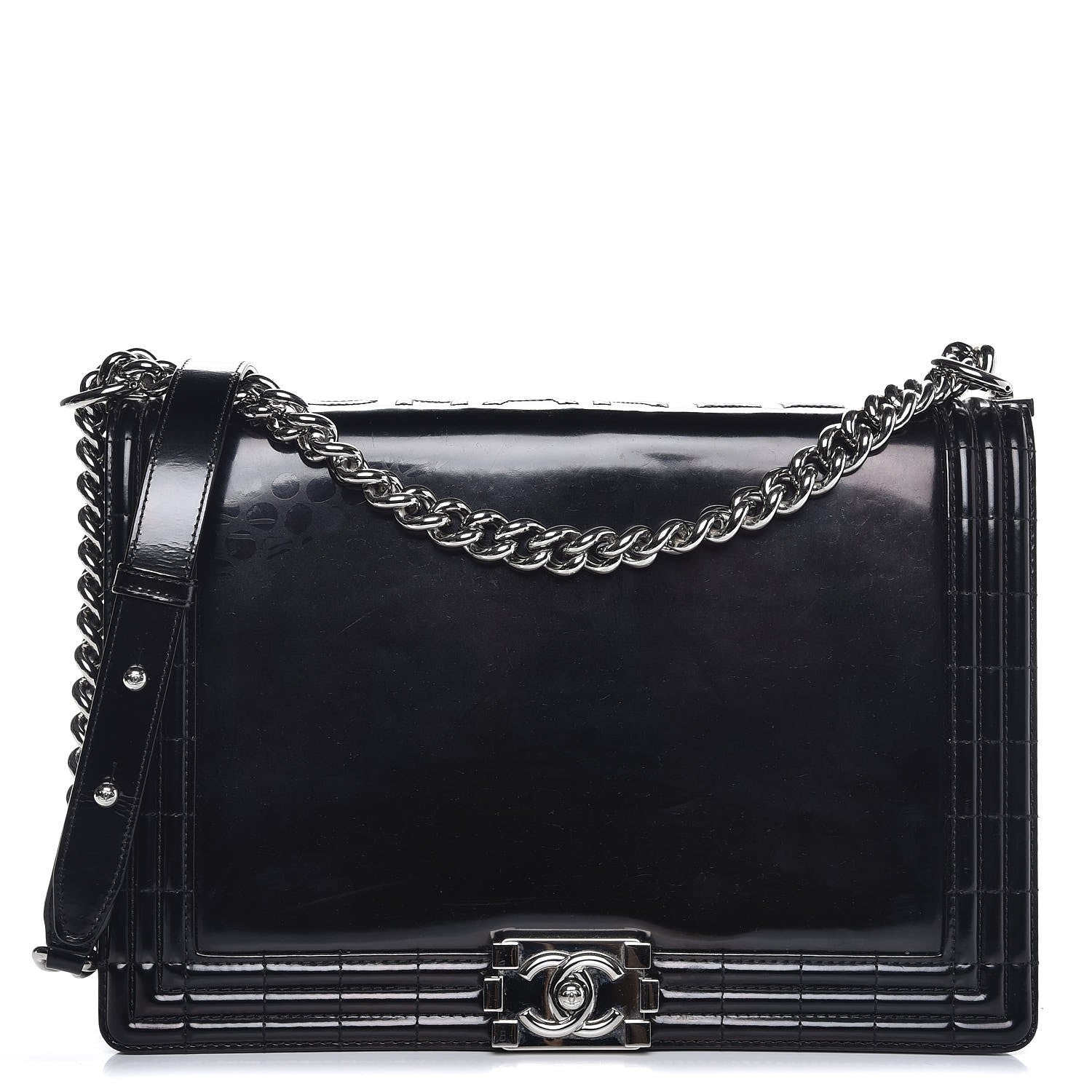 Chanel Glazed Calfskin Large Boy Flap Black 1 of 10