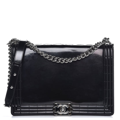 Chanel Glazed Calfskin Large Boy Flap Black 1 of 10