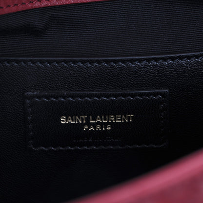 Saint Laurent Sheepskin Tri-Quilt Monogram Medium Soft Envelope Bag Red 6 of 7