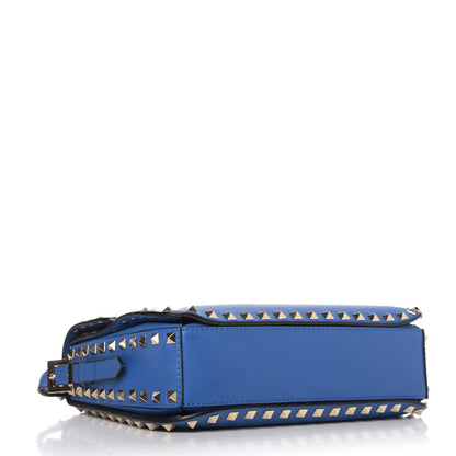 Valentino Garavani Vitello Medium Rockstud Flap Saddle Bag Light Sapphire 4 of 12
