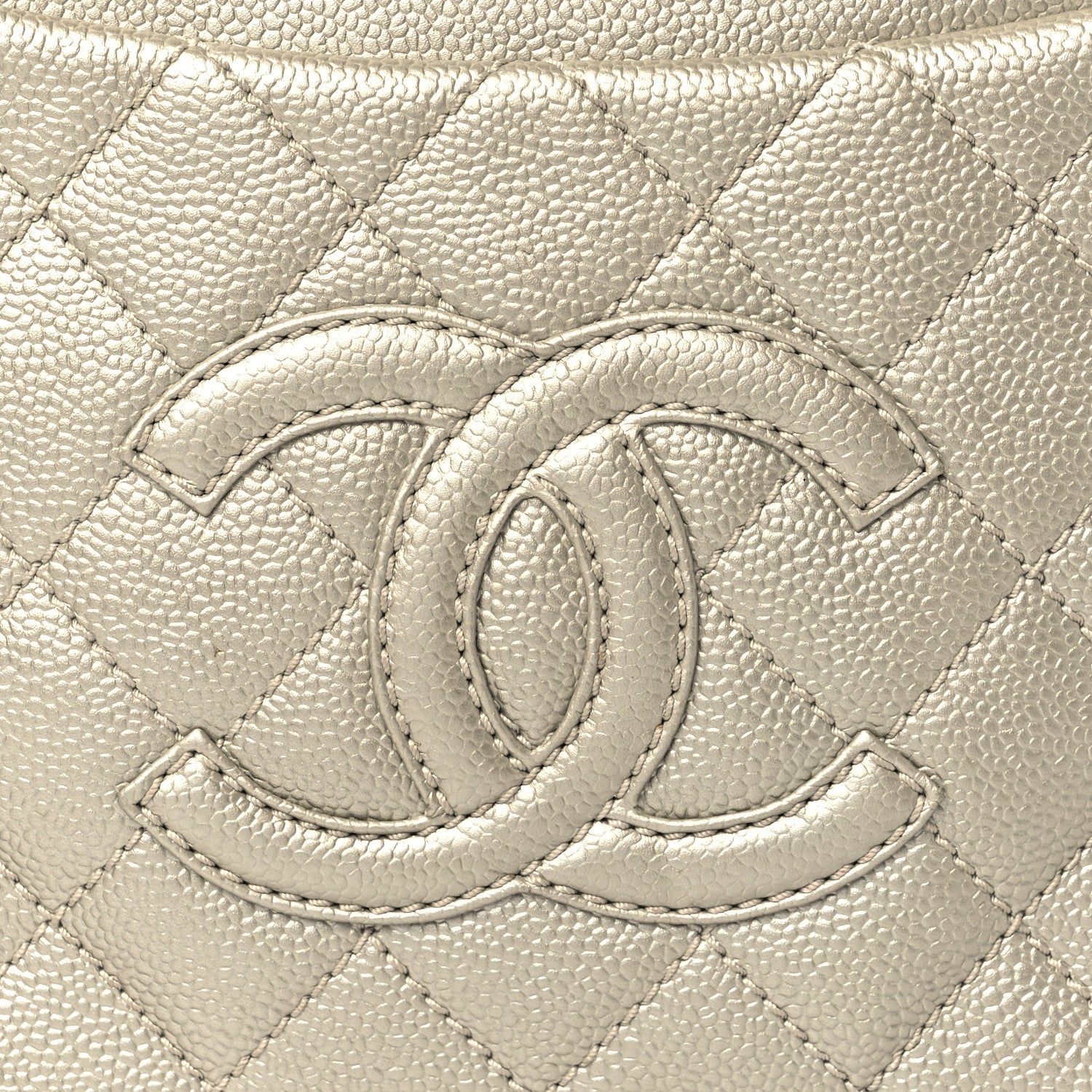 Chanel Metallic Caviar Quilted CC Hobo Gold 8 of 10