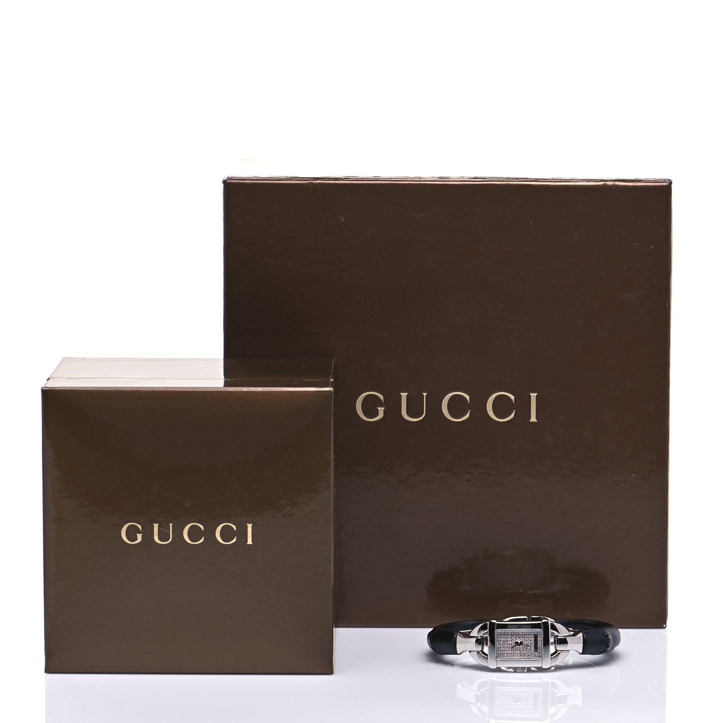 Stainless Steel Calfskin Diamond Pave 16mm 6800L Bamboo Quartz Watch