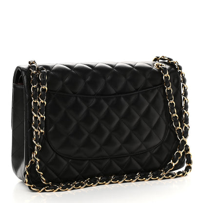 Chanel Lambskin Quilted Jumbo Double Flap Black 3 of 9