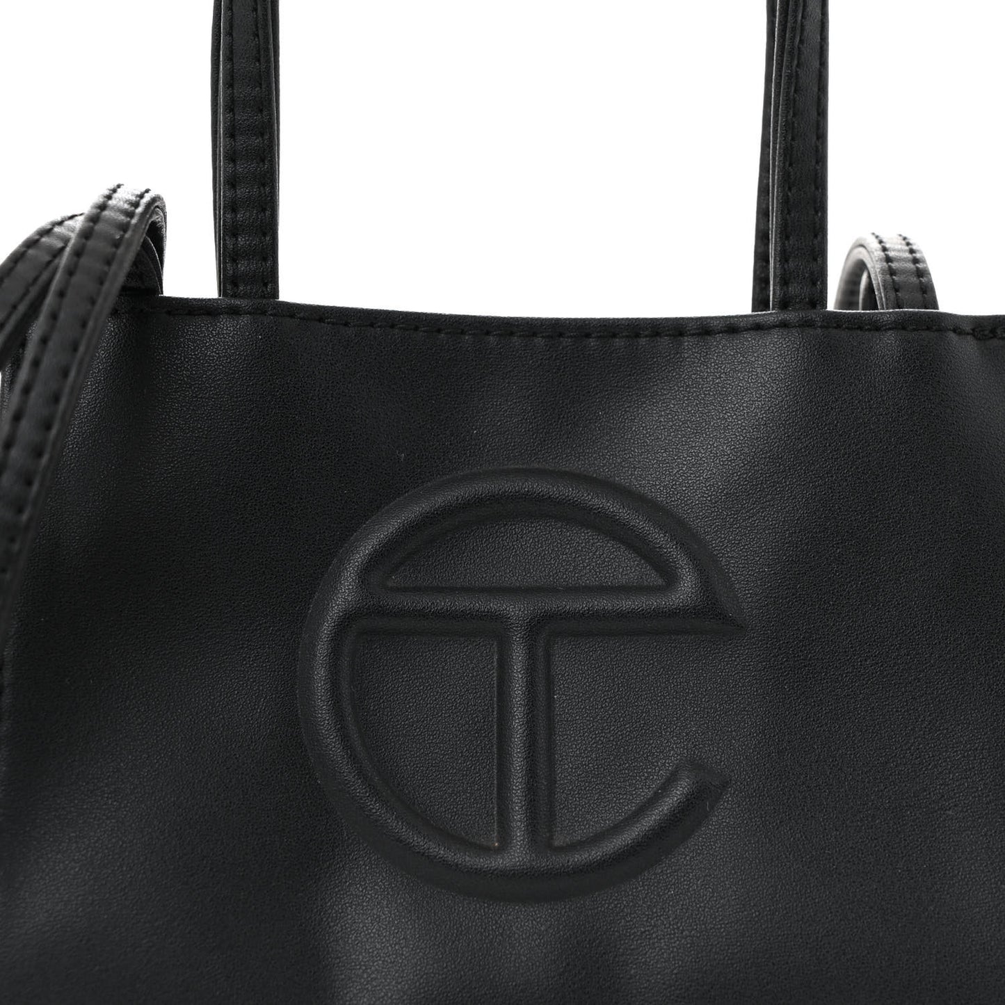 Vegan Leather Small Shopping Bag Black