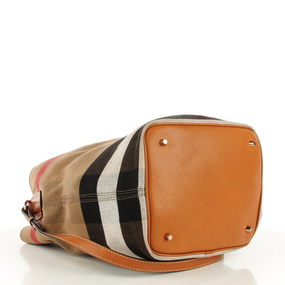 Burberry Canvas Mega Check Medium Susanna Hobo Saddle Brown 4 of 9