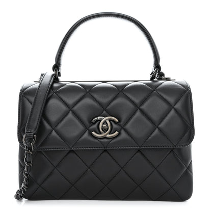 Chanel Lambskin Quilted Small Trendy CC Dual Handle Flap Bag So Black 1 of 11