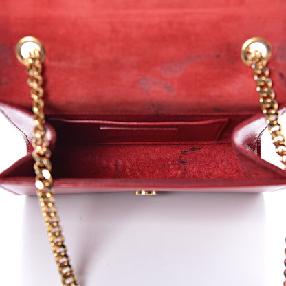 Saint Laurent Grain De Poudre Small Monogram Kate Satchel Red 5 of 14