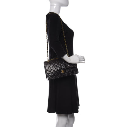 Chanel Lambskin Quilted Medium Double Flap Dark Brown 2 of 13