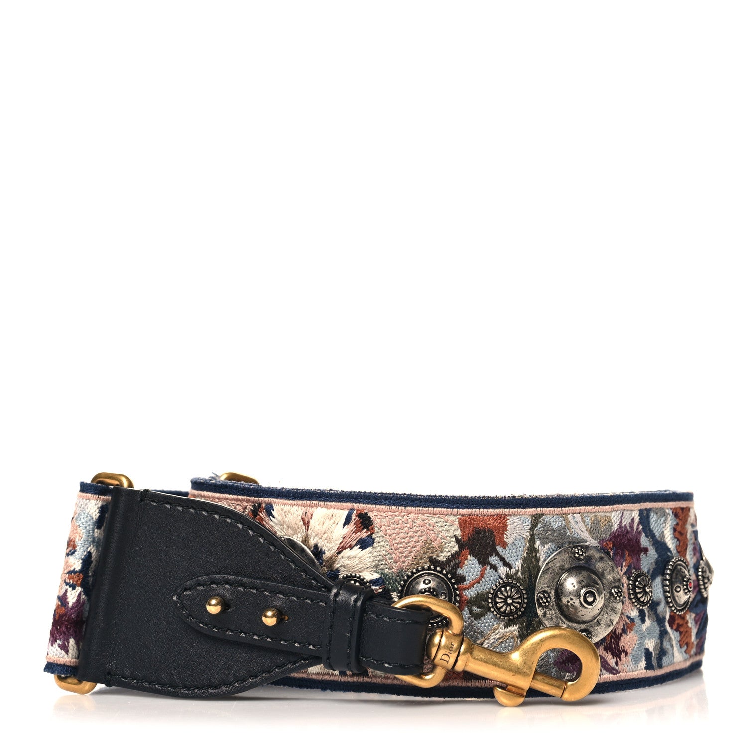 Christian Dior Canvas Embroidered Studded KaleiDiorscopic Shoulder Strap Multicolor 1 of 5
