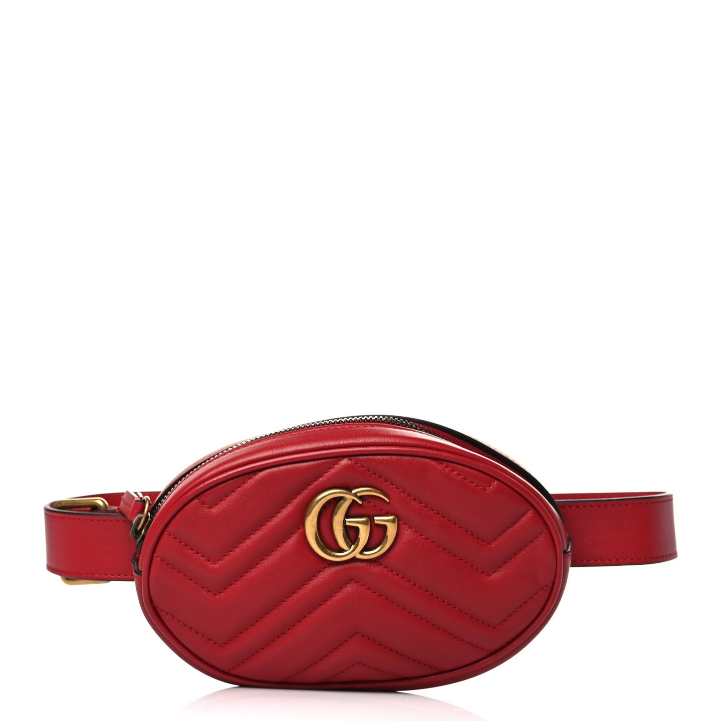 Calfskin Matelasse GG Marmont Belt Bag 85 34 Hibiscus Red