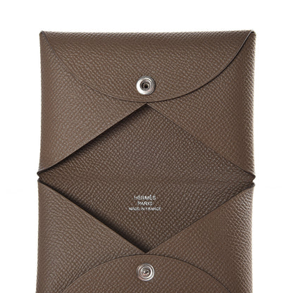 Hermes Epsom Calvi Card Case Etoupe 4 of 9