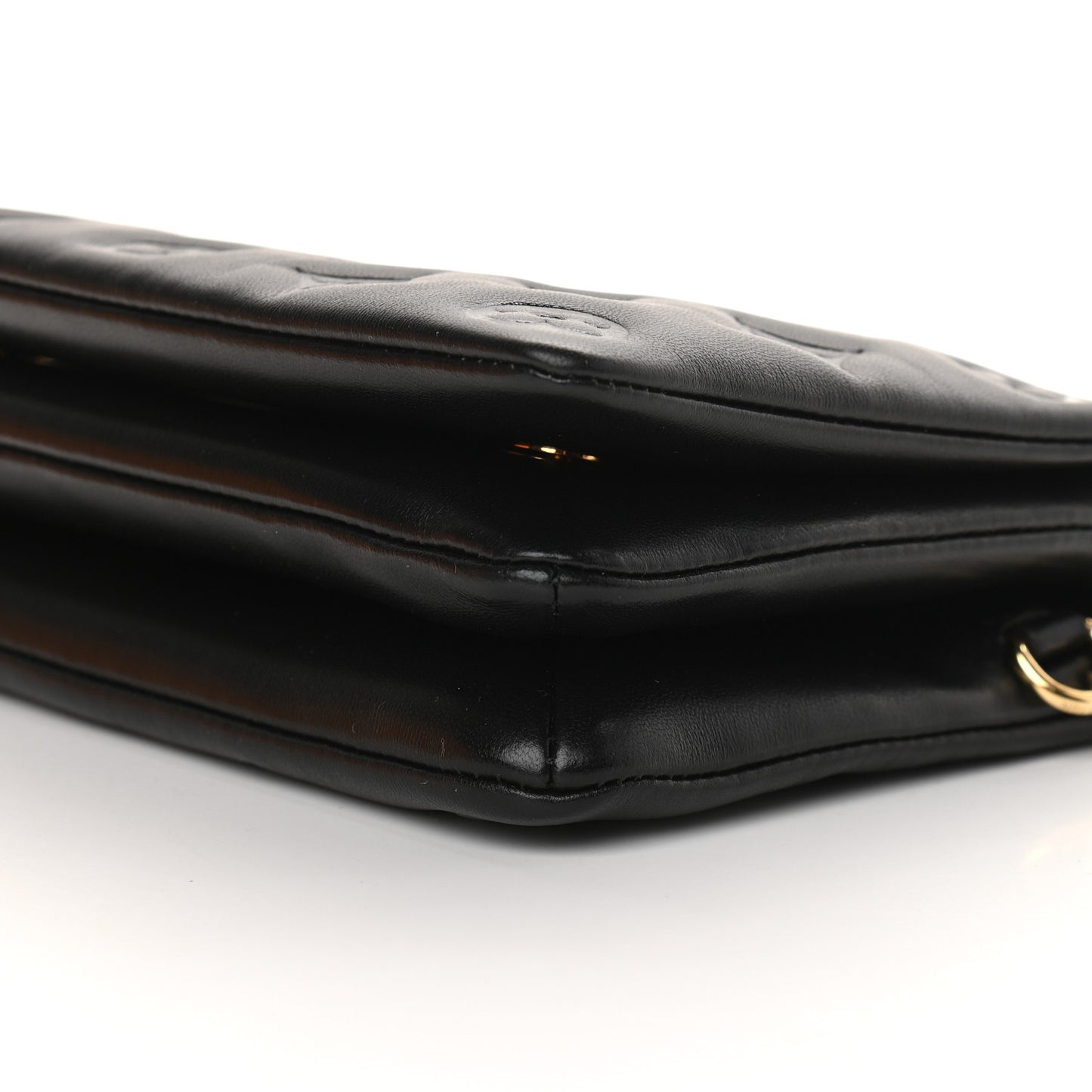 Lambskin Embossed Monogram Pochette Coussin Black