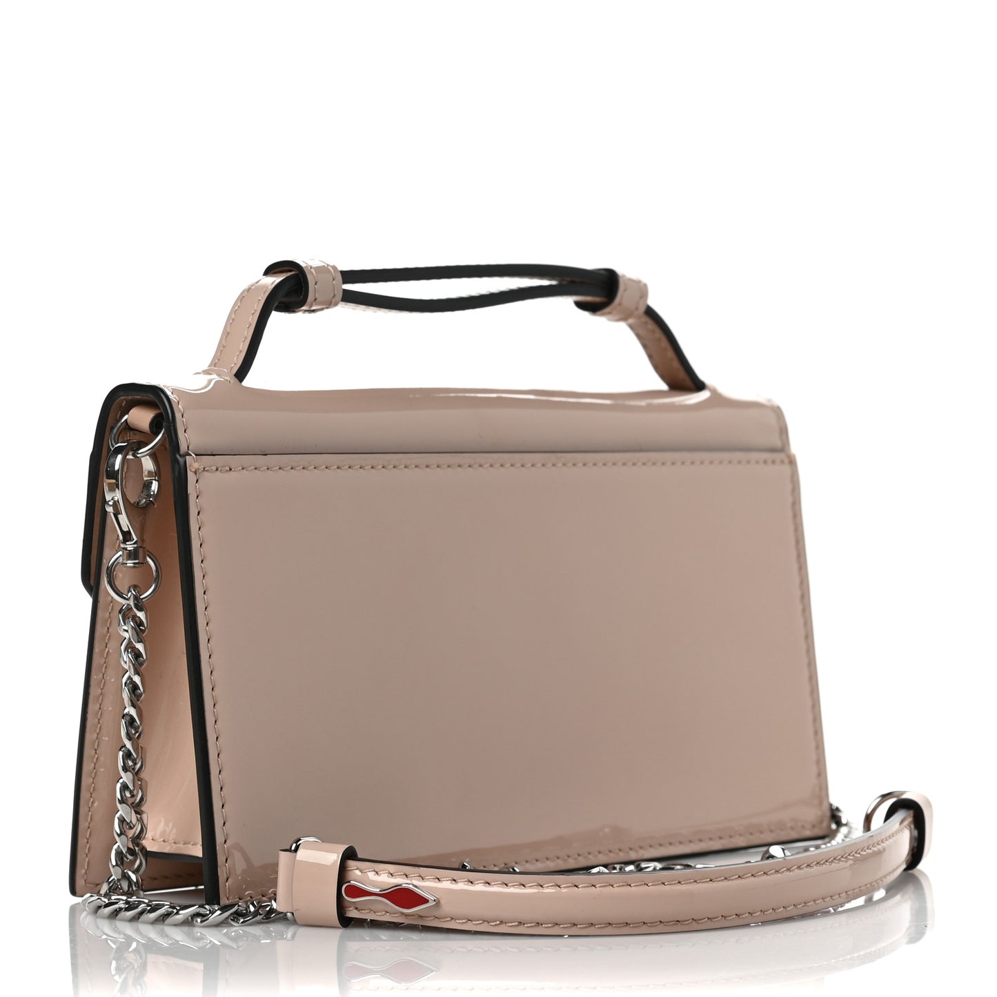 Patent Calfskin Mini Elisa Baguette Nougat