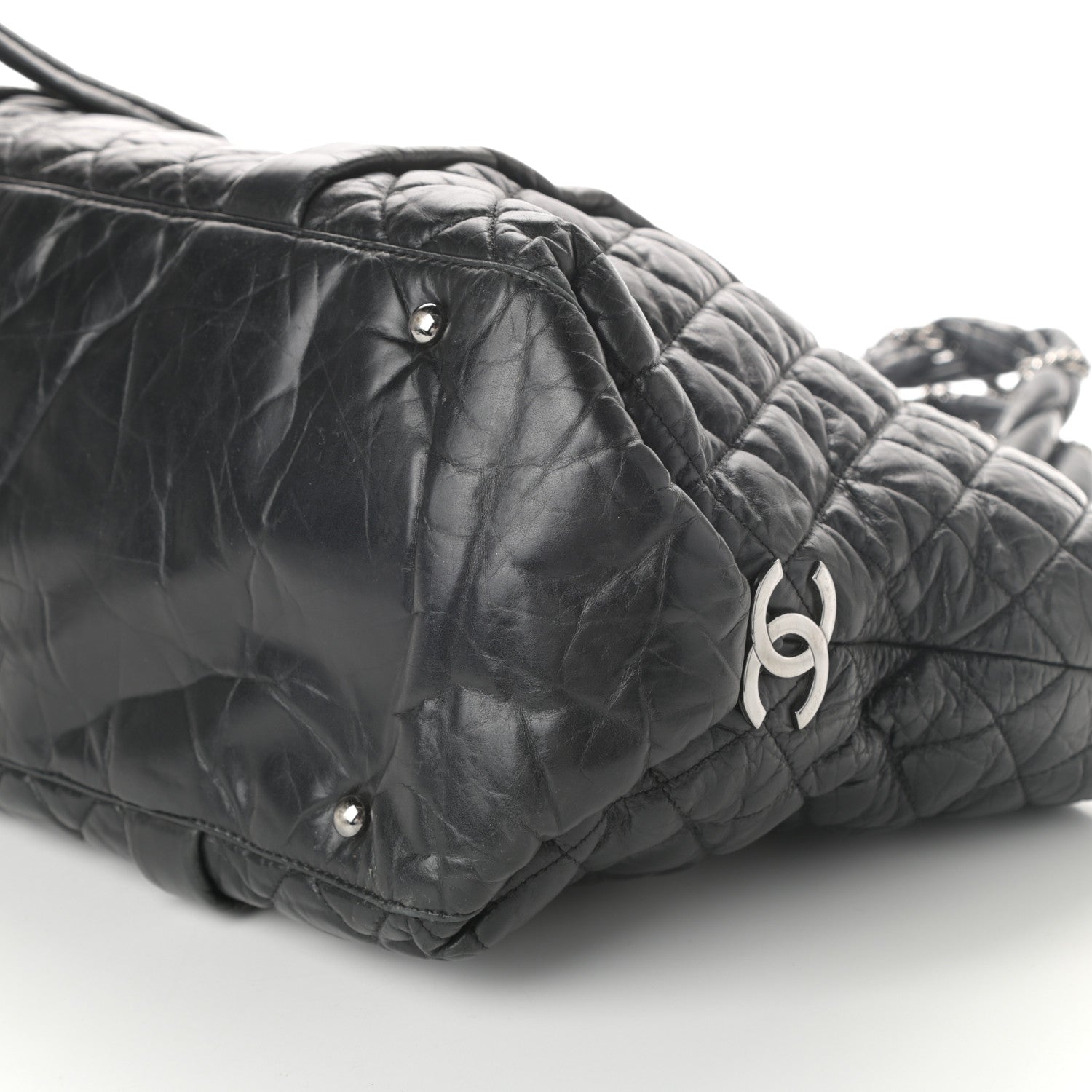 Chanel Distressed Lambskin Vintage Ligne Lady Braid XL Tote Black 10 of 10