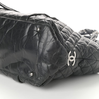 Chanel Distressed Lambskin Vintage Ligne Lady Braid XL Tote Black 10 of 10