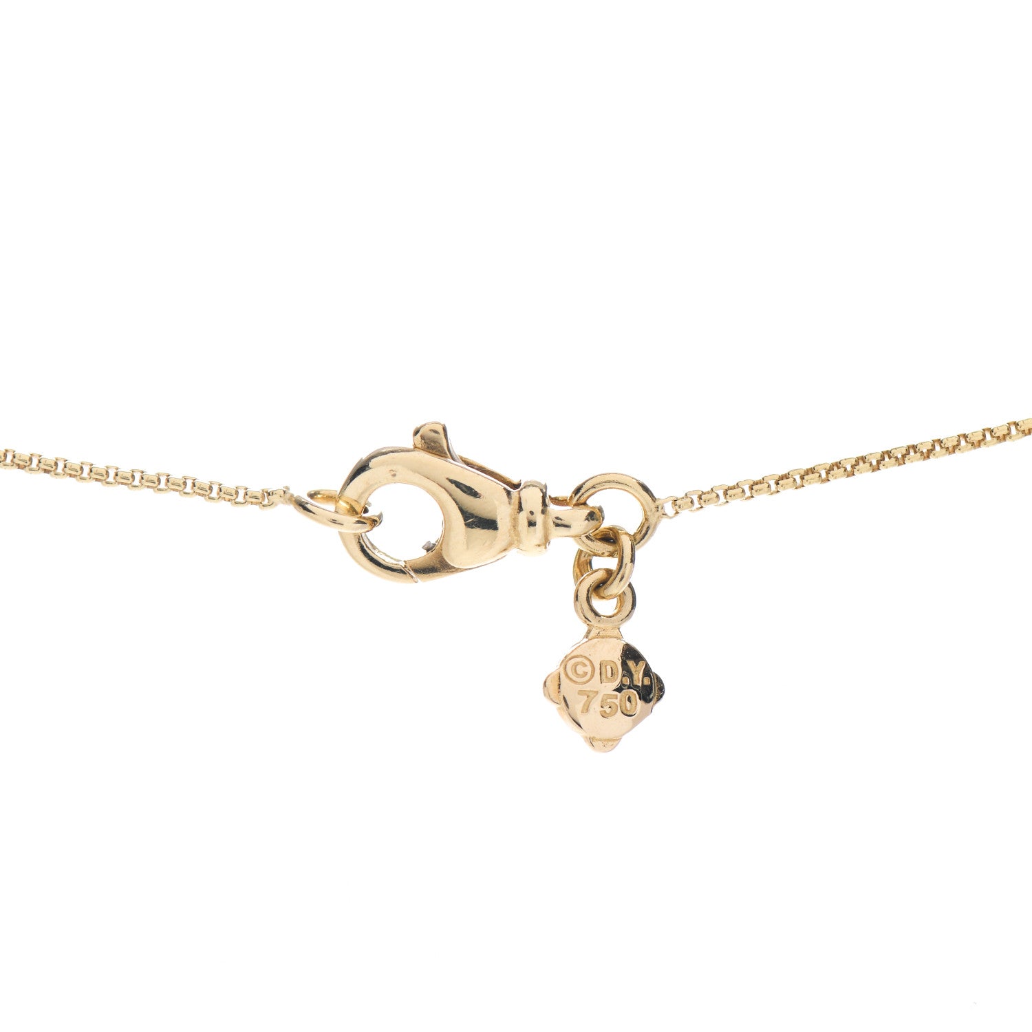 David Yurman 18K Yellow Gold Diamond 20mm Infinity Pendant Necklace 4 of 4