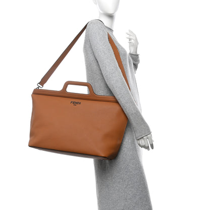 Fendi Vitello Cher Fendi Roma Duffle Bag Saddle Brandy 2 of 10