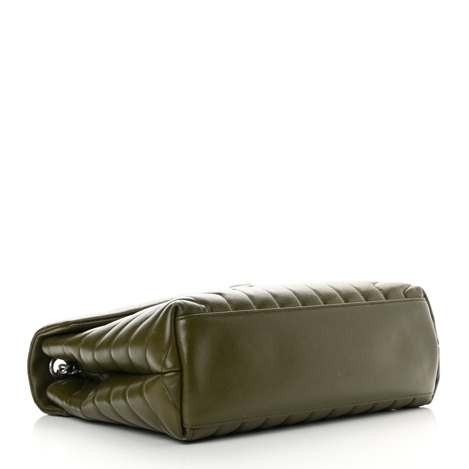Saint Laurent Calfskin Y Quilted Monogram Medium Loulou Chain Satchel Military Olive 6 of 17