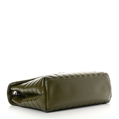 Saint Laurent Calfskin Y Quilted Monogram Medium Loulou Chain Satchel Military Olive 6 of 17