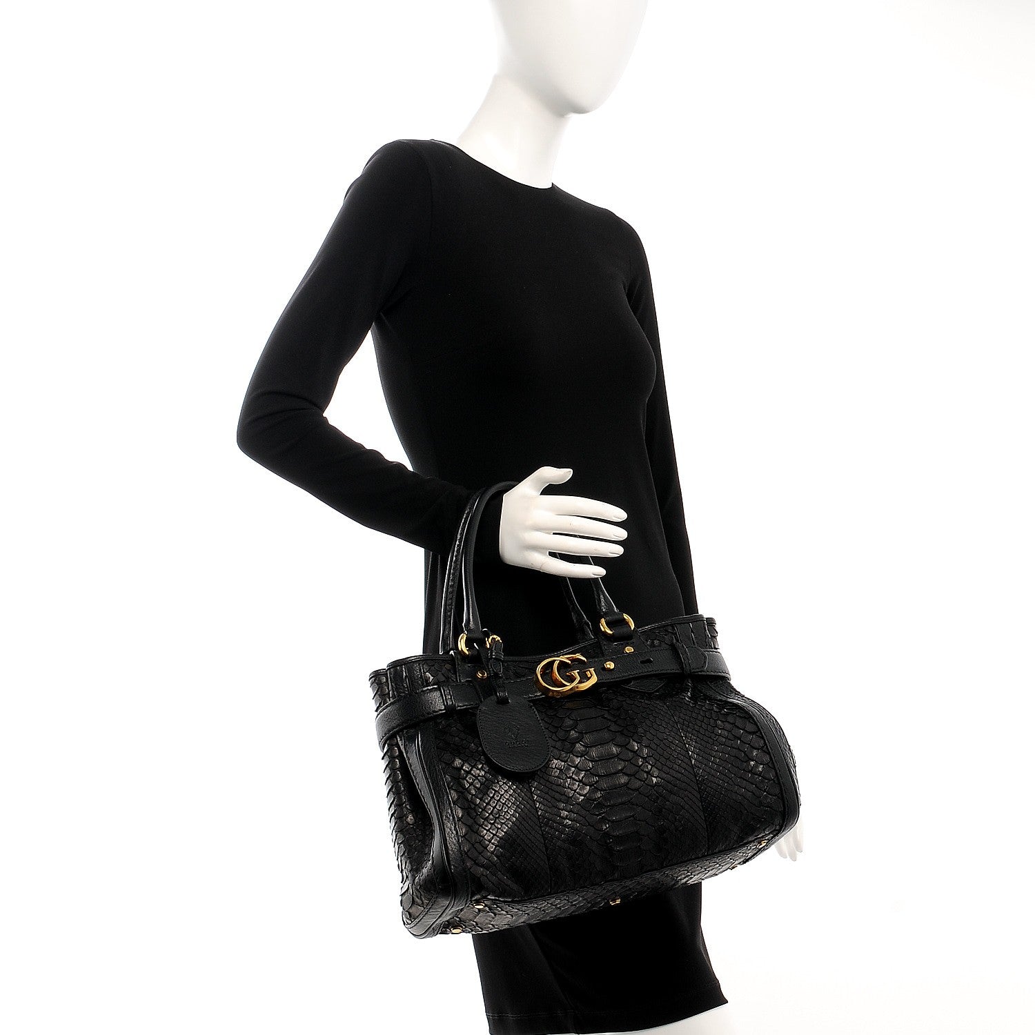 Gucci Python Medium GG Running Tote Black 2 of 7
