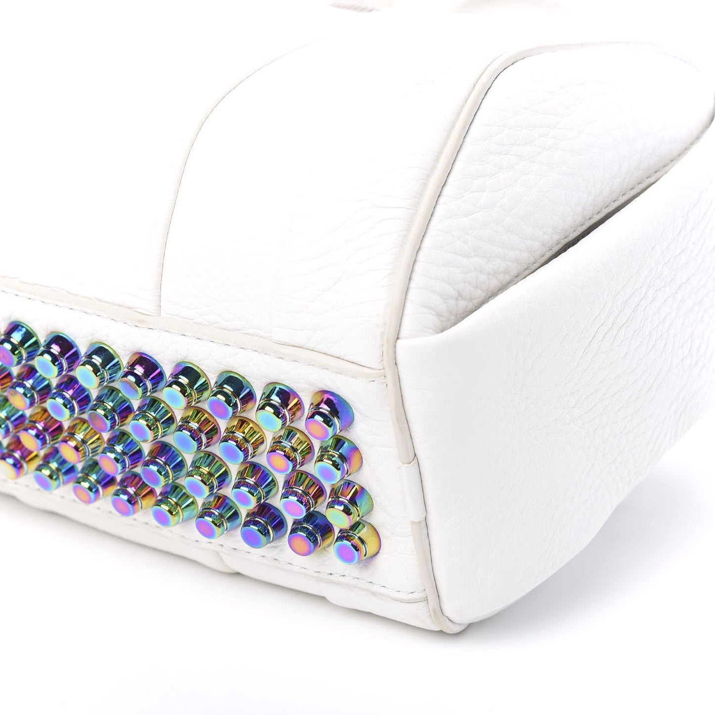 Pebbled Lambskin Rockie White Iridescent Hardware