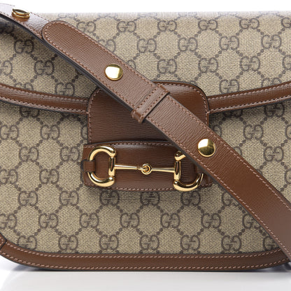 Gucci GG Supreme Monogram Horsebit 1955 Shoulder Bag Beige Brown Sugar 10 of 10