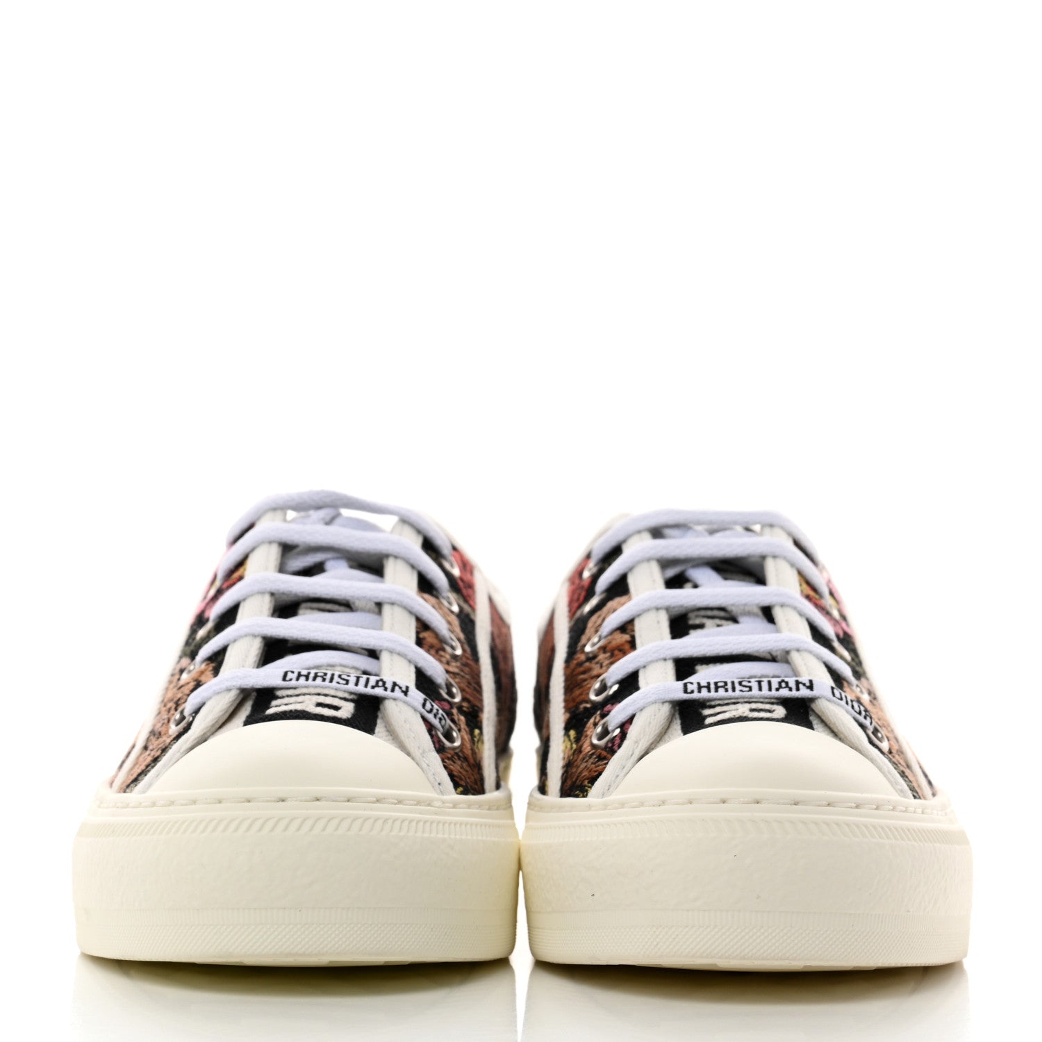 Christian Dior Canvas Jardin Botanique Embroidered Womens Walk'N'Dior Low Top Sneakers 36.5 Black Multicolor 2 of 9