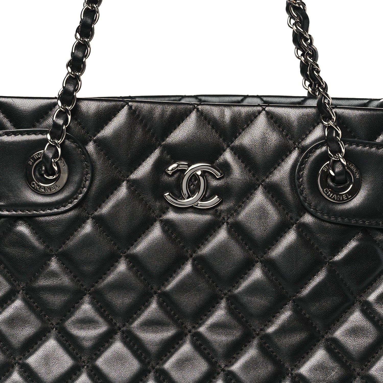 Chanel Lambskin Quilted Small Coco Loop Tote Black 8 of 10